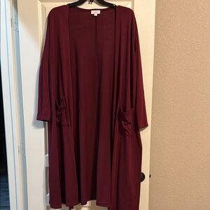 LuLaRoe Deep Red Open Cardigan